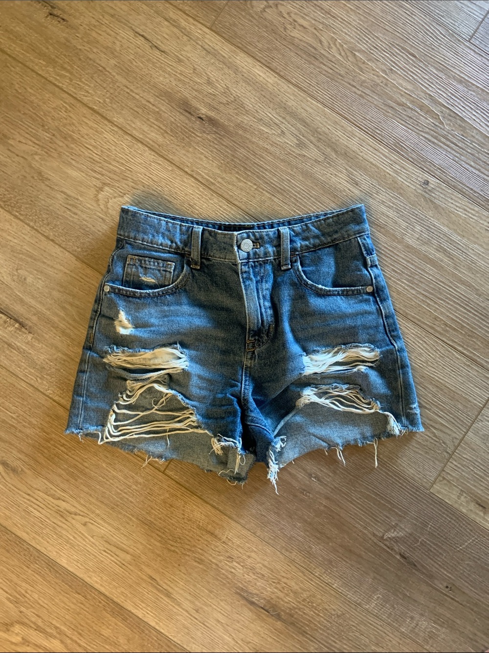 Guess high rise jean shorts